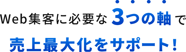 web集客に必要な3つの軸で売上最大化をサポート